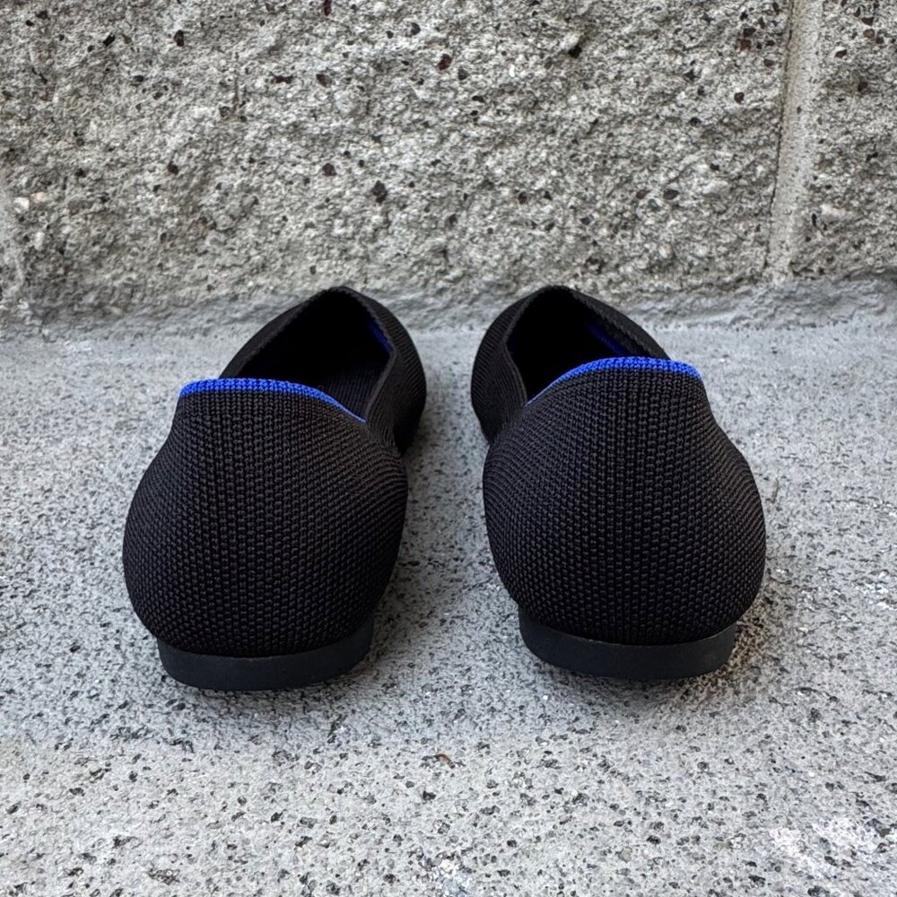 ROTHY'S Black The Point II Shoes Womens 8.5 Black Slip On Flats Rothys Pointed - Picture 4 of 10